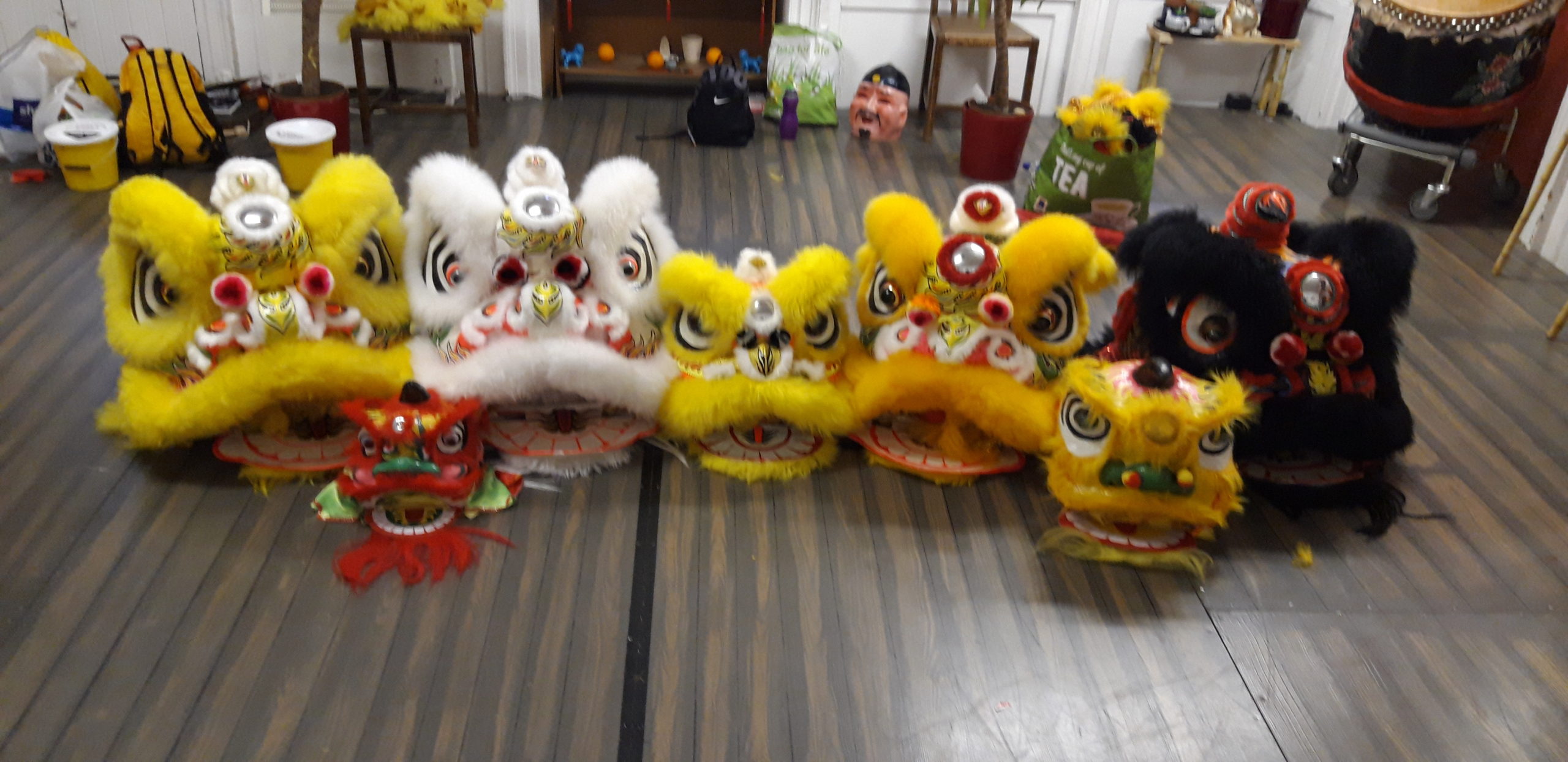 Costume de mascotte de danse du lion chinois Kung Fu Foshan deux adultes  (rose)